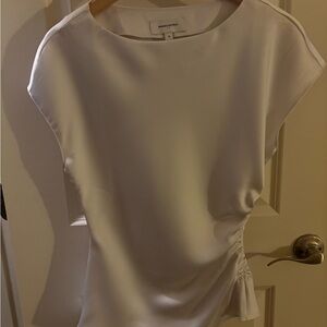 Banana Republic Satin Ivory Top with Side Detail